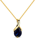 Orovi 14K Gold Necklace for Women in 14K Yellow Gold/White Gold 585 with Ruby/Sapphire/Emerald/Topaz/Amethyst Gemstone/Birthstone Pendant Necklace and Gold Chain 17.7 ″ Long - Women's Jewelry