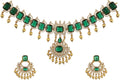 TARINIKA Antique CZ Indian Necklace Set - Indian Jewelry Set for Women Gold Plated Brass with Cubic Zirconia, Comes with Matching Earrings, Ideal for Anniversary, Party, Gift for Her